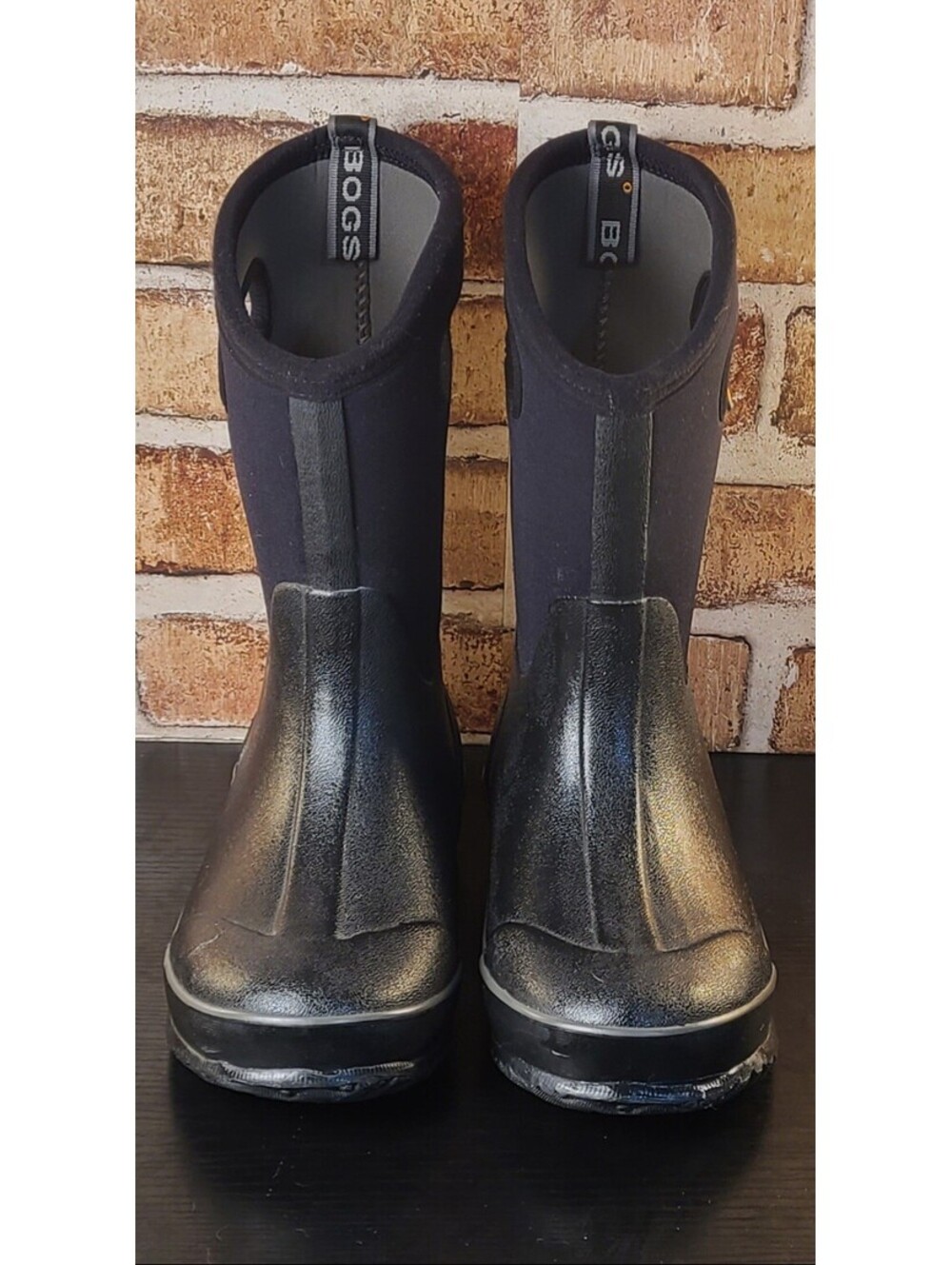 Bogs Rain Boots Youth Size 4 Black Classic Slip On Snow Shoes Waterproof Outdoor